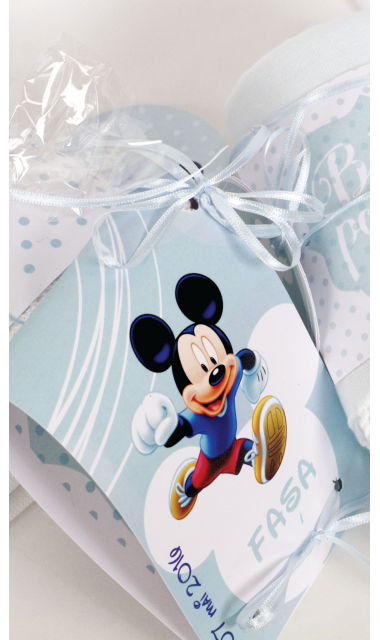 Trusou de botez brodat pentru baieti cu Mickey Mouse, Little man 9